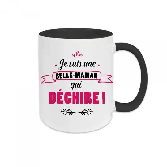 Mug céramique - Je suis une belle-maman qui déchire - Noir - Mugs