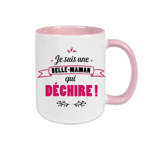 Mug céramique - Je suis une belle-maman qui déchire - Rose - Mugs
