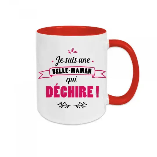 Mug céramique - Je suis une belle-maman qui déchire - Rouge - Mugs