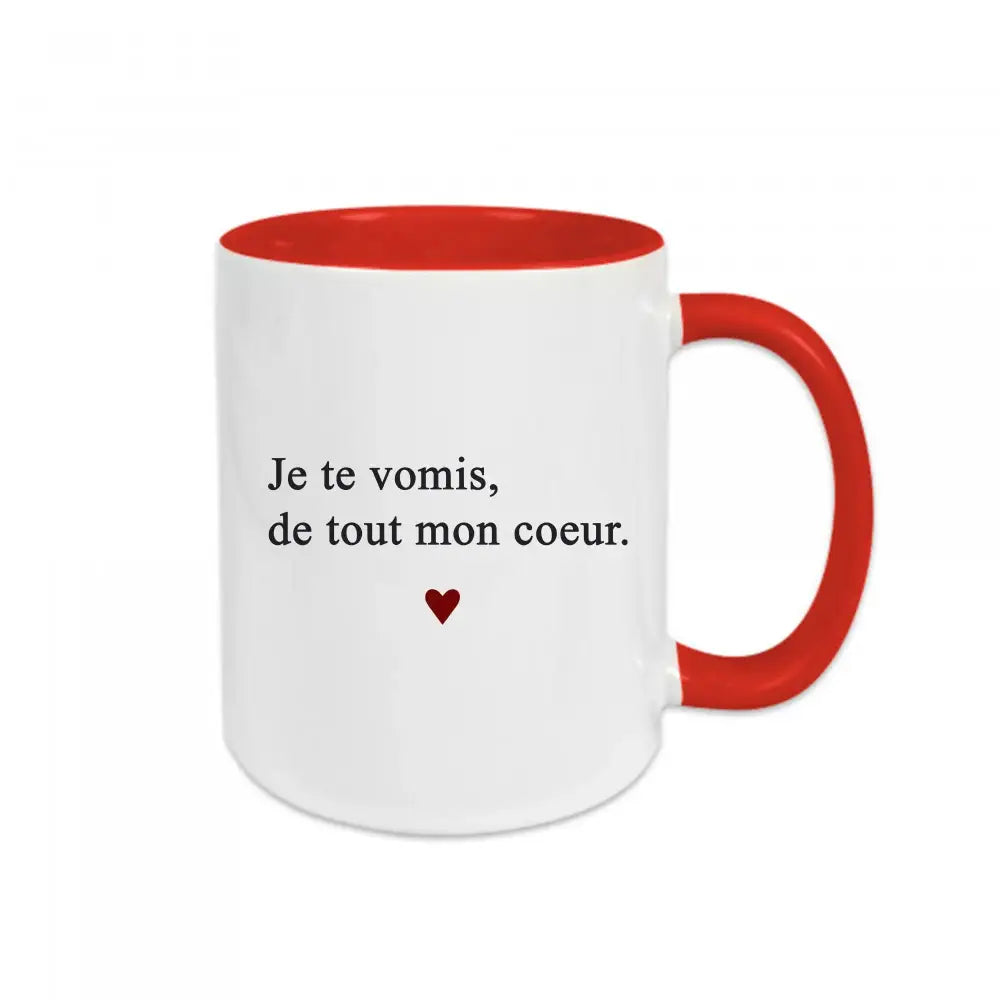 Mug céramique Je te vomis de tout mon cœur Encre et Créations