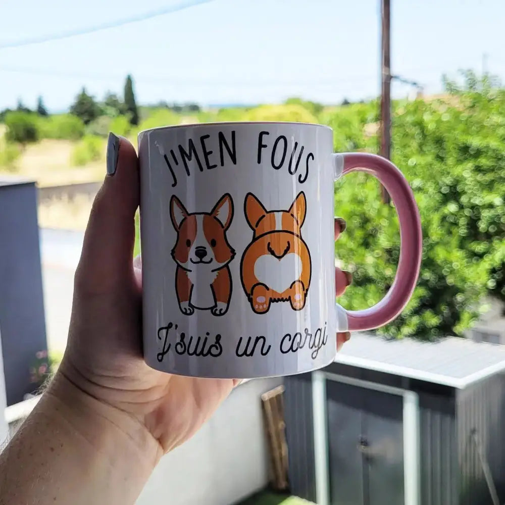 Mug céramique - J'men fou j'suis un corgi
