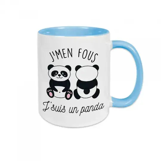 Mug céramique - J’men fous j’suis un panda - Bleu - Mugs