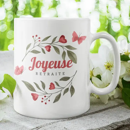 Mug céramique - Joyeuse retraite - Blanc - Mugs