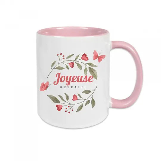 Mug céramique - Joyeuse retraite - Rose - Mugs
