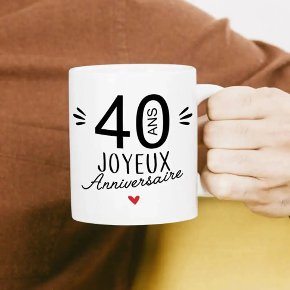 Mug céramique Joyeux Anniversaire années personnalisables