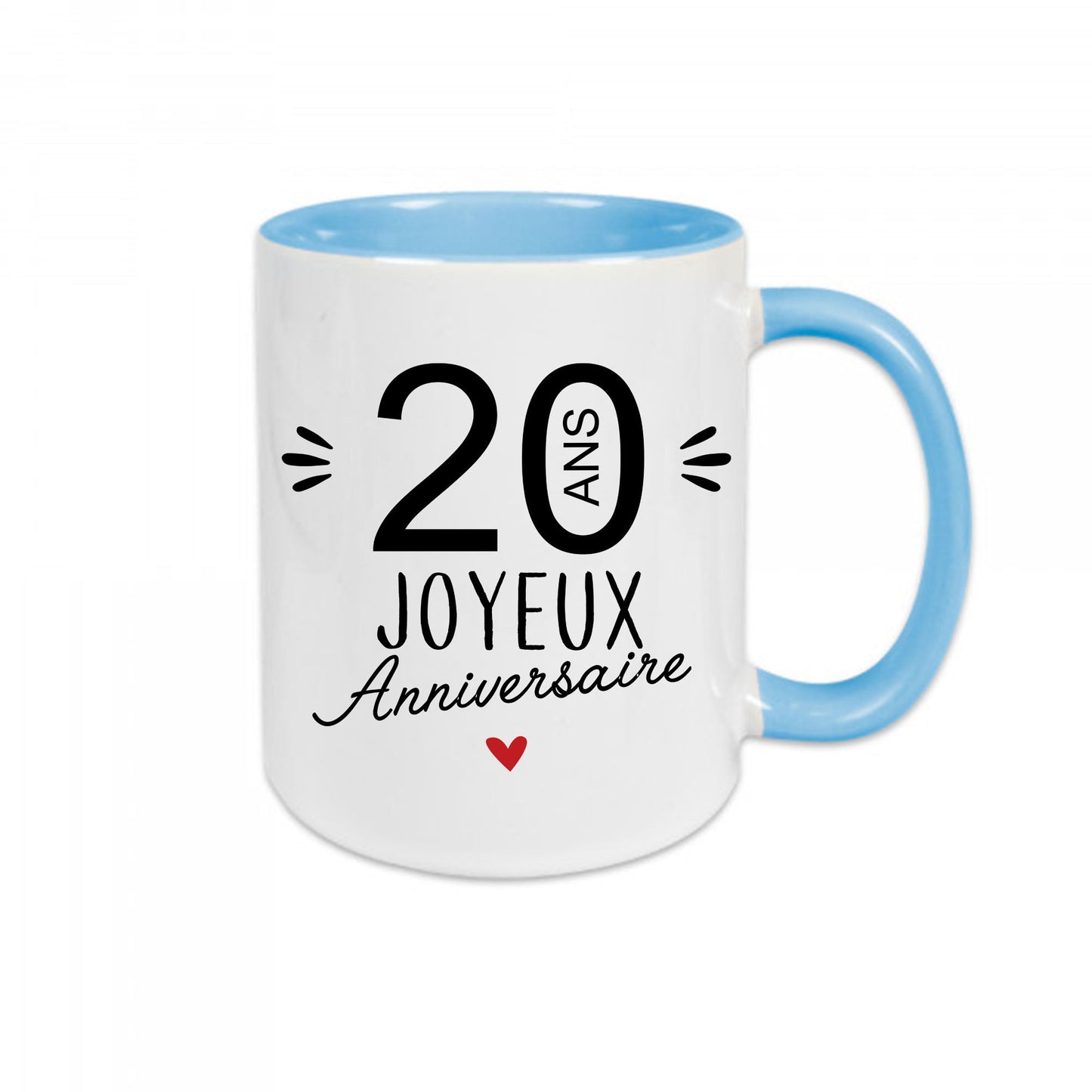 Mug céramique Joyeux Anniversaire années personnalisables