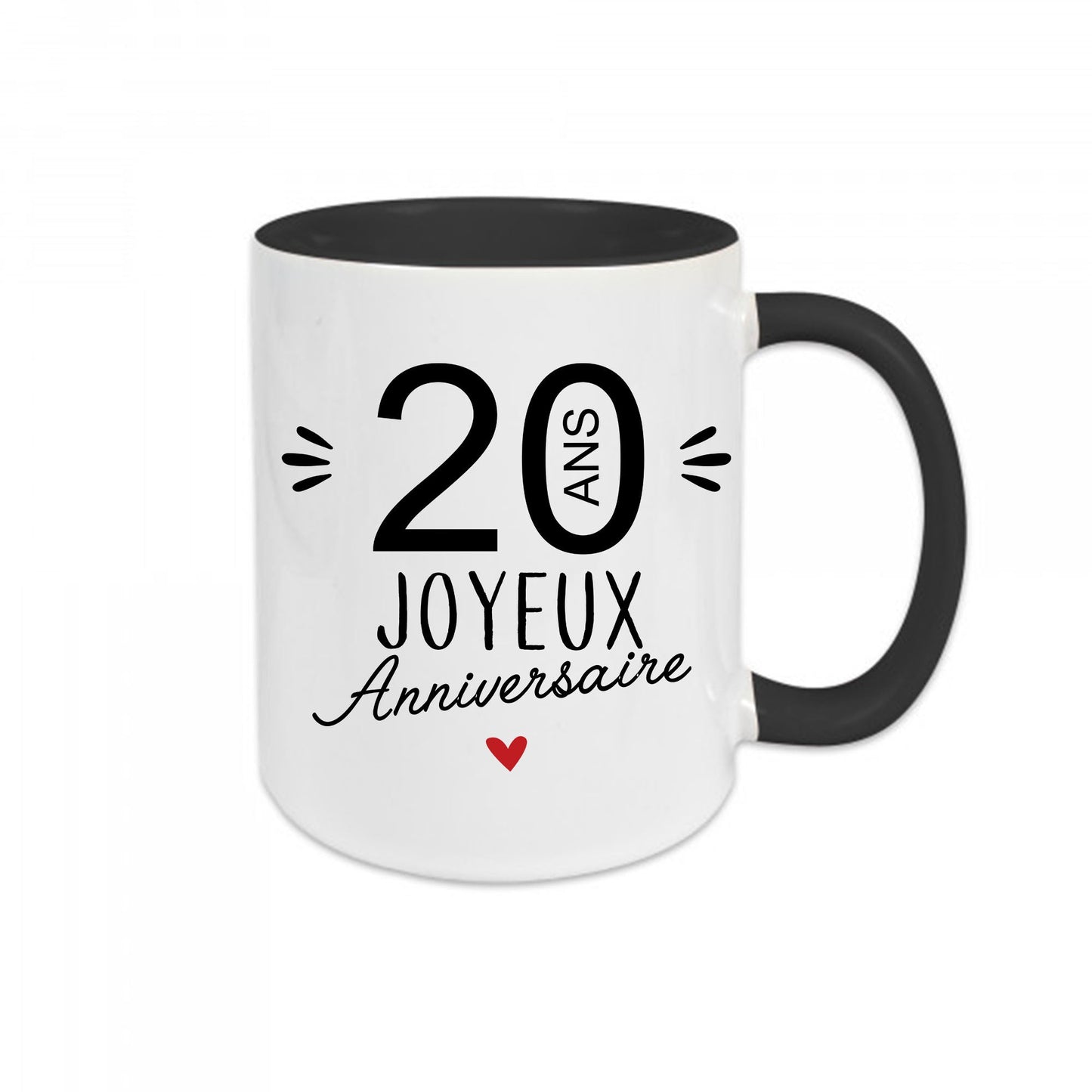 Mug céramique Joyeux Anniversaire années personnalisables