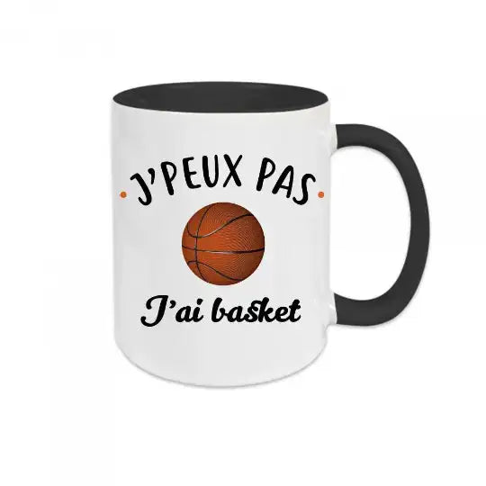Mug céramique - J’peux pas j’ai basket - Noir
