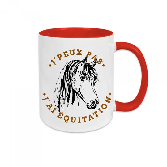 Mug céramique - J’peux pas j’ai équitation - Rouge - Mugs