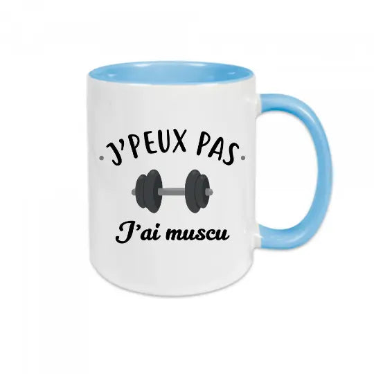 Mug céramique - J’peux pas j’ai muscu v2 - Bleu