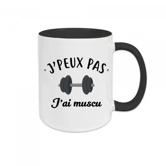 Mug céramique - J’peux pas j’ai muscu v2 - Noir