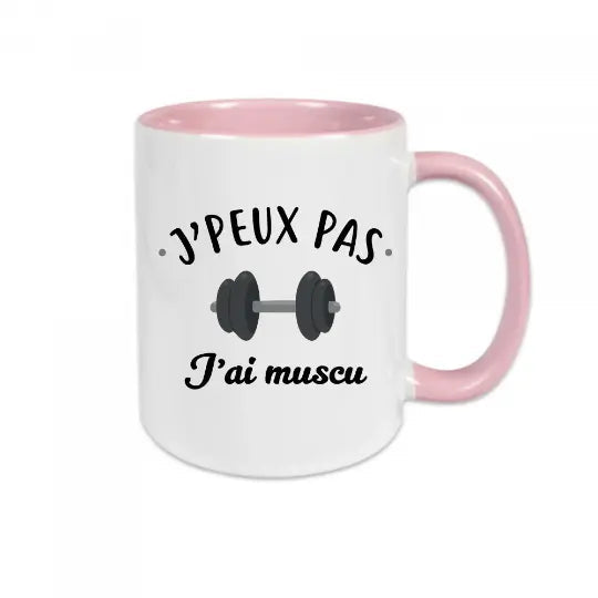 Mug céramique - J’peux pas j’ai muscu v2 - Rose