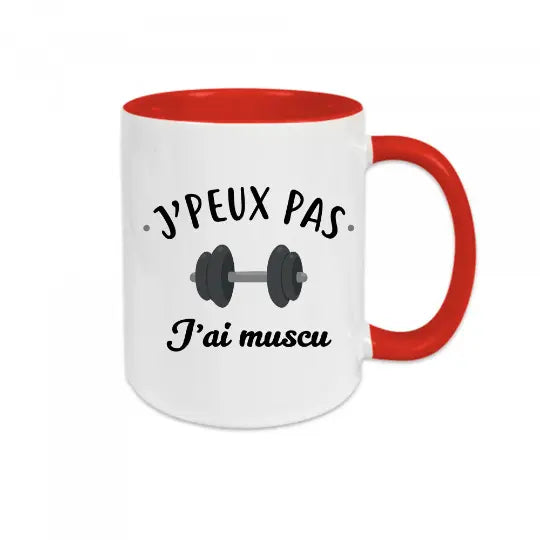 Mug céramique - J’peux pas j’ai muscu v2 - Rouge