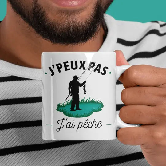 Mug céramique - J’peux pas j’ai pêche - Blanc