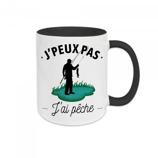 Mug céramique - J’peux pas j’ai pêche - Noir