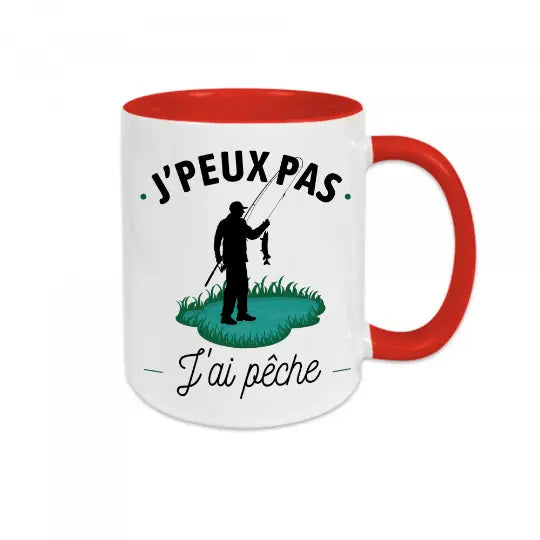 Mug céramique - J’peux pas j’ai pêche - Rouge