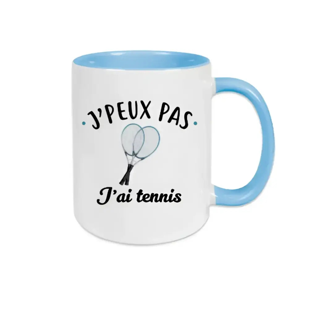 Mug céramique - J’peux pas j’ai tennis - Bleu - Mugs