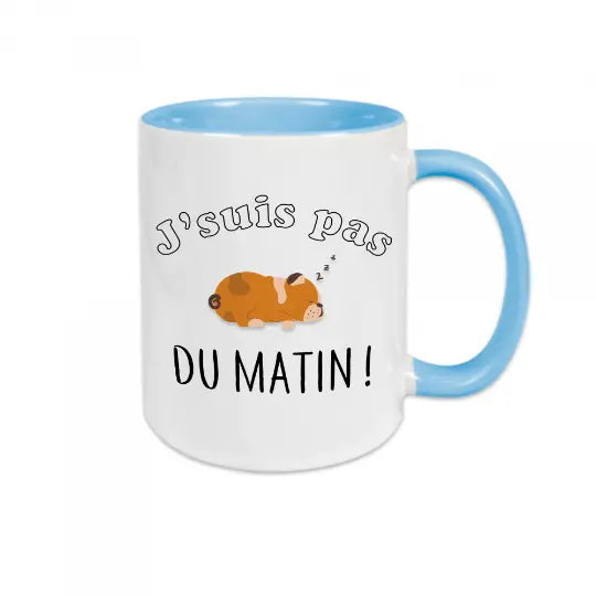 Mug céramique - J’suis pas du matin - Bleu - Mugs