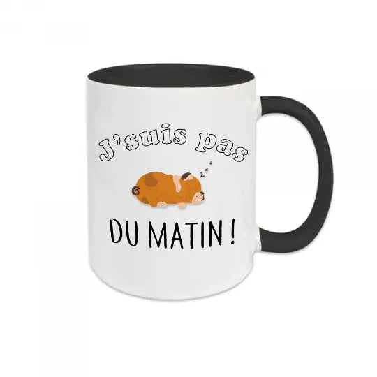Mug céramique - J’suis pas du matin - Noir - Mugs