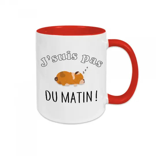 Mug céramique - J’suis pas du matin - Rouge - Mugs