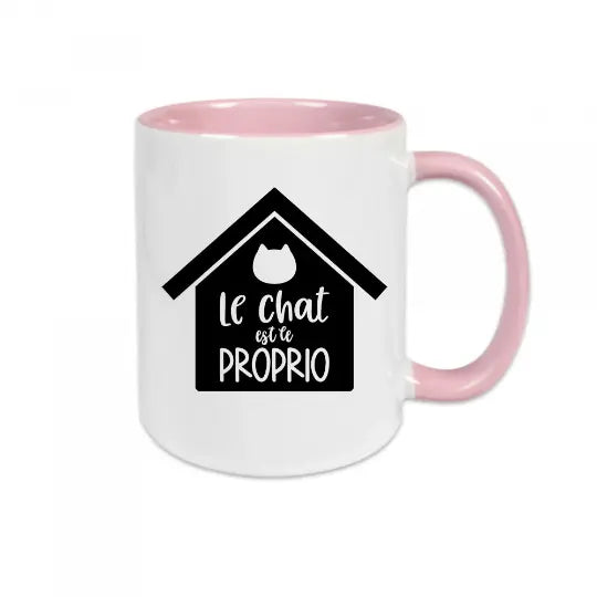 Mug céramique - Le chat est le proprio - Rose - Mugs