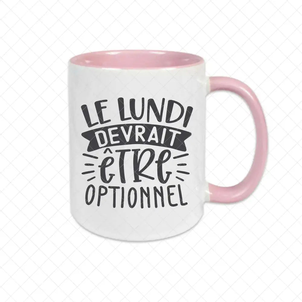Mug céramique Le lundi devrait être optionnel Encre et Créations