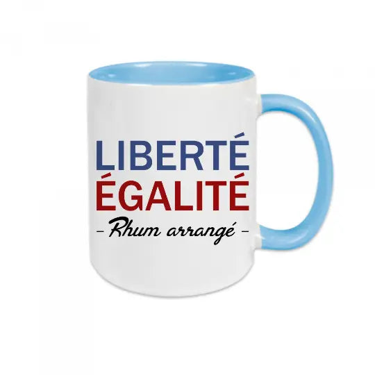 Mug céramique - Liberté égalité et rhum arrangé - Bleu - Mugs
