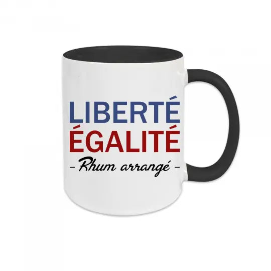 Mug céramique - Liberté égalité et rhum arrangé - Noir - Mugs