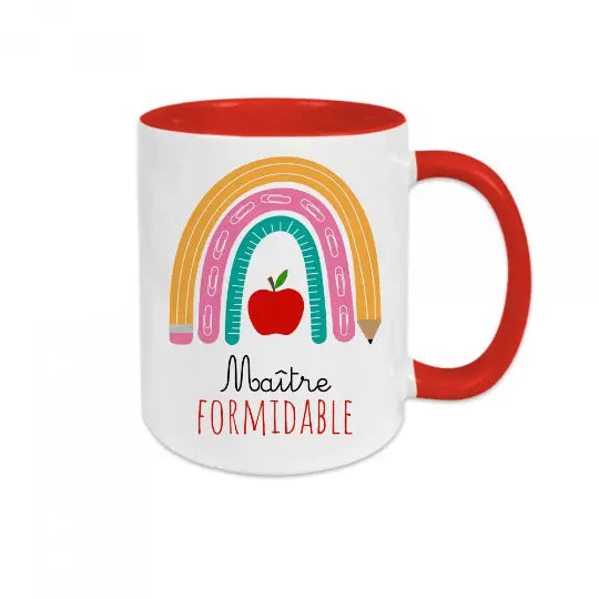 Mug céramique - Maître formidable - Rouge - Mugs