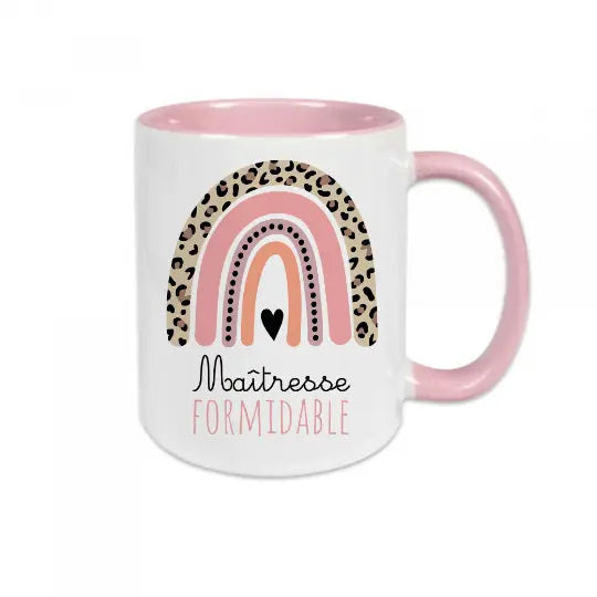Mug céramique - Maîtresse formidable - Rose - Mugs