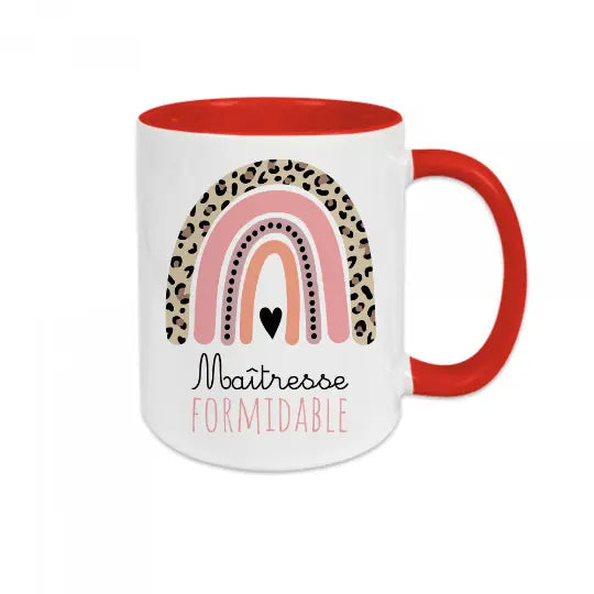 Mug céramique - Maîtresse formidable - Rouge - Mugs