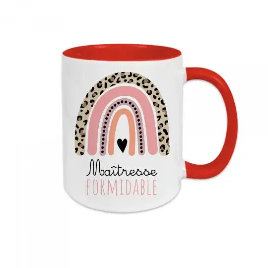 Mug céramique - Maîtresse formidable - Rouge - Mugs