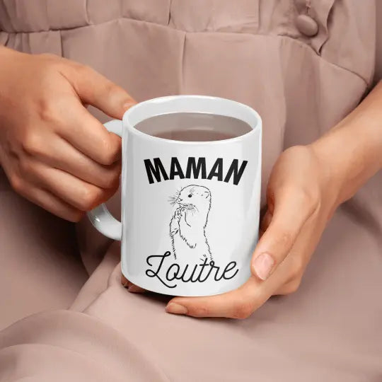 Mug céramique - Maman loutre - Blanc - Mugs