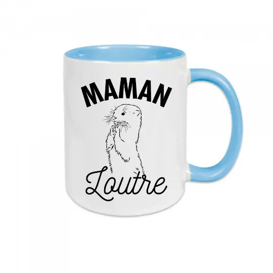 Mug céramique - Maman loutre - Bleu - Mugs