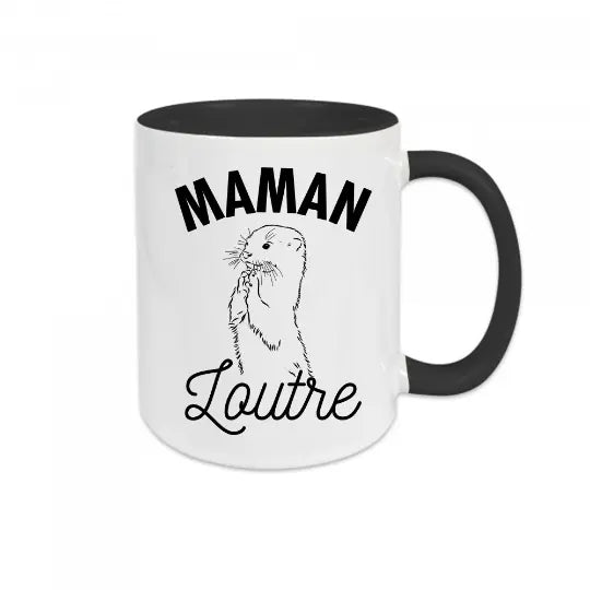 Mug céramique - Maman loutre - Noir - Mugs
