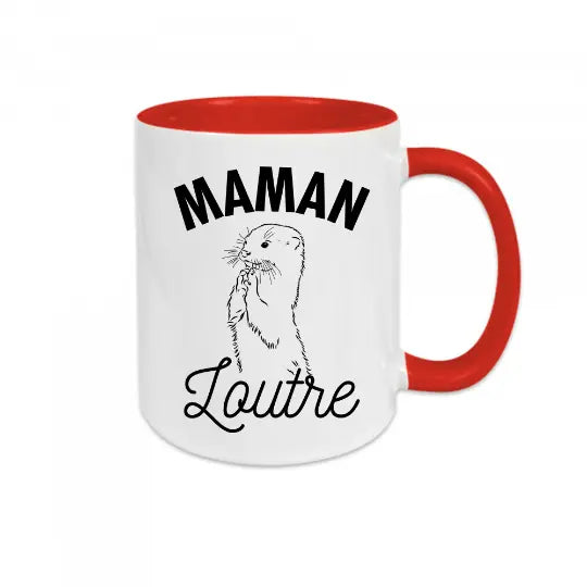 Mug céramique - Maman loutre - Rouge - Mugs