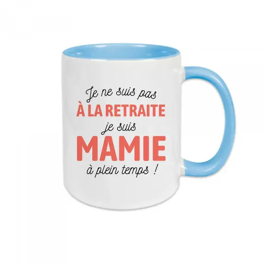 Mug céramique - Mamie à plein temps - Bleu - Mugs