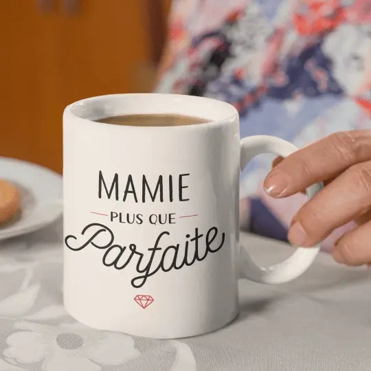 Mug céramique - Mamie plus que parfaite - Blanc - Mugs