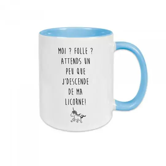 Mug céramique - Moi folle ? - Bleu - Mugs