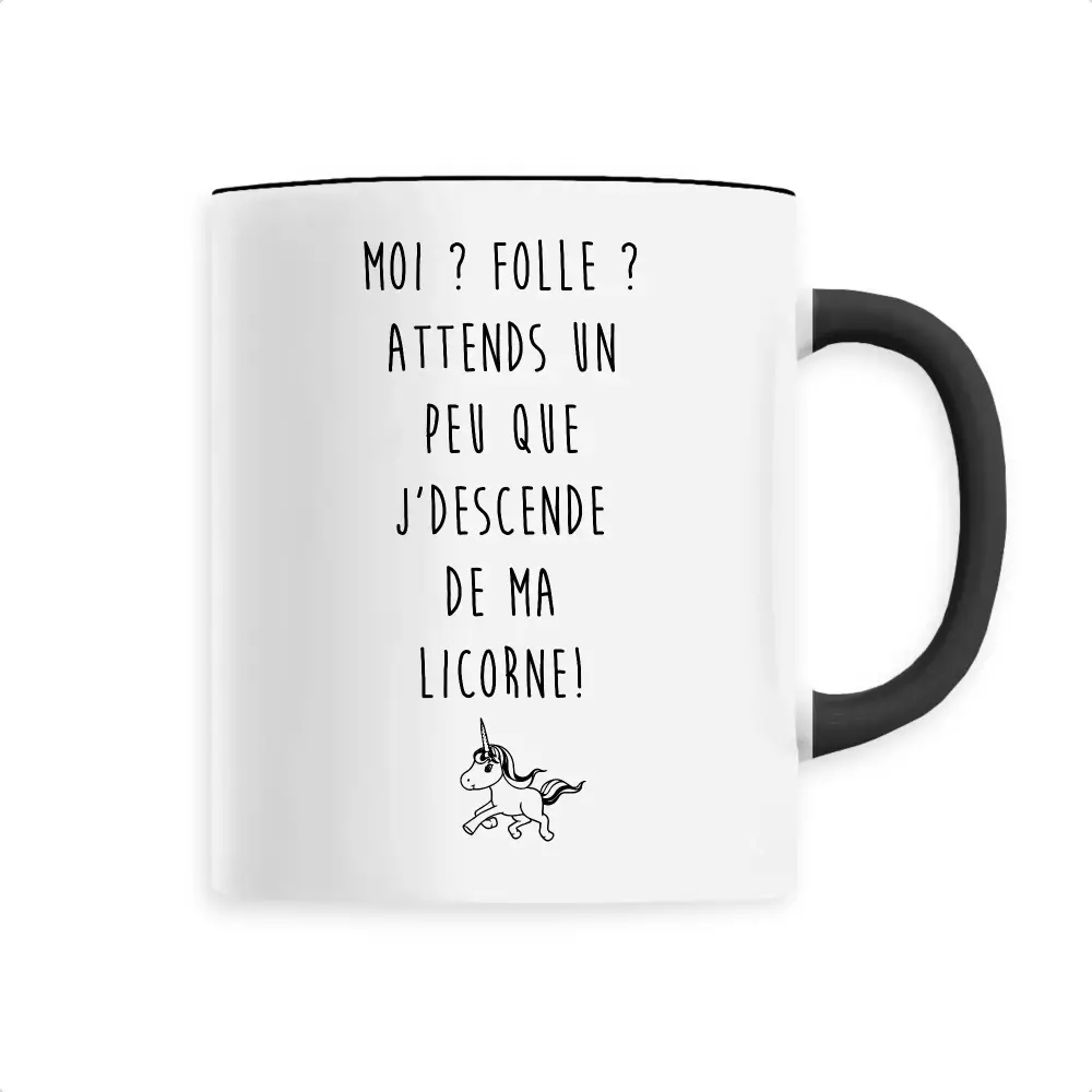Mug céramique - Moi folle ? - Noir - Mugs