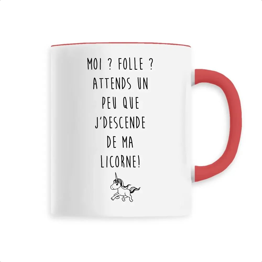 Mug céramique - Moi folle ? - Rouge - Mugs