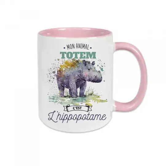 Mug céramique - Mon animal totem c’est l’hippopotame - Mugs