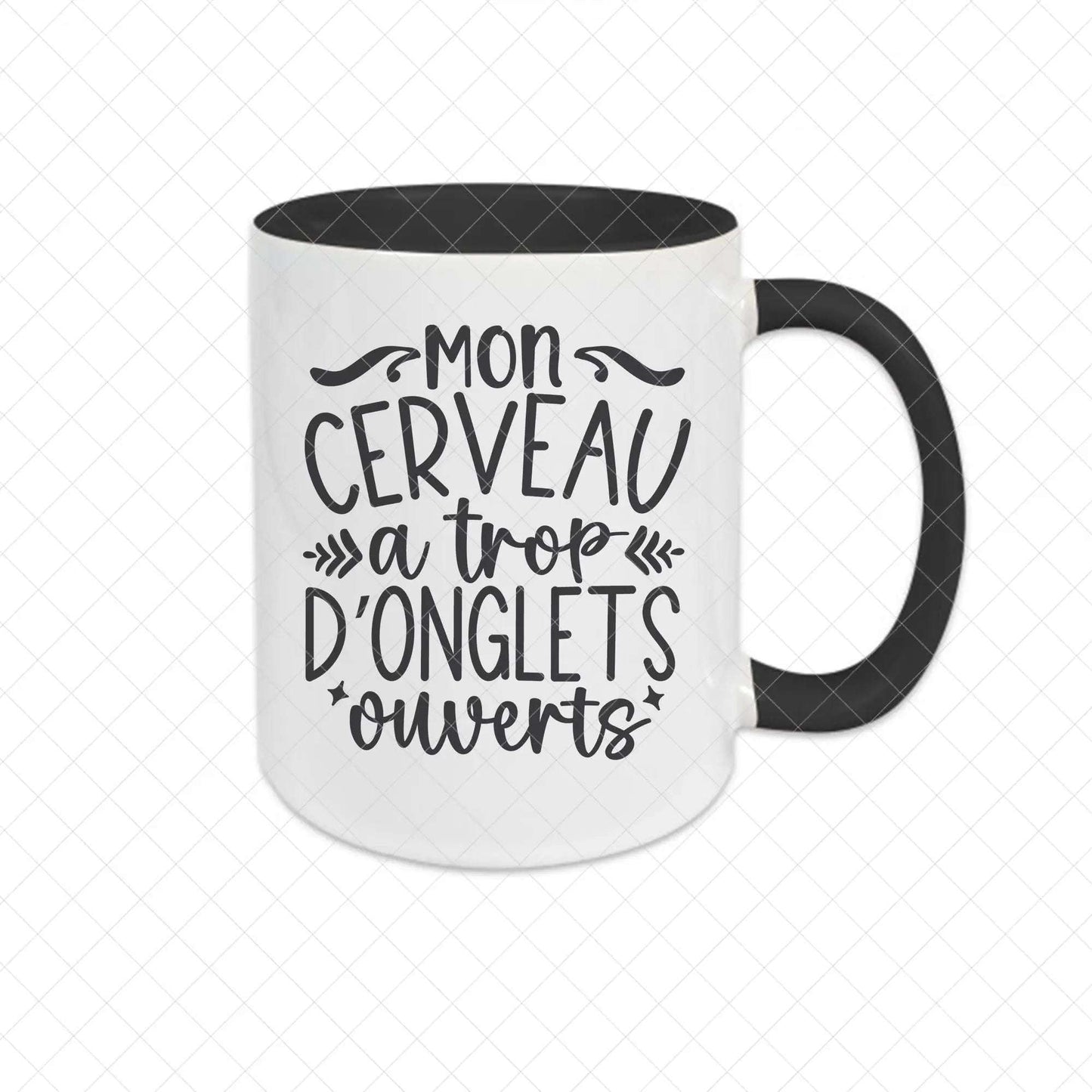 Mug céramique Mon cerveau a trop d'onglets ouverts Encre et Créations