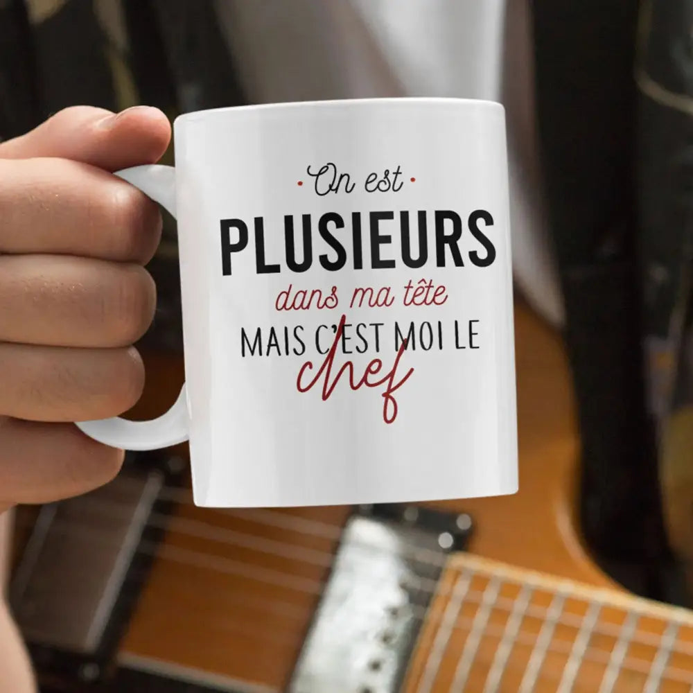 Mug céramique - On est plusieurs dans ma tête - Blanc - Mugs
