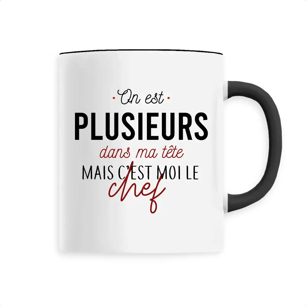 Mug céramique - On est plusieurs dans ma tête - Noir - Mugs