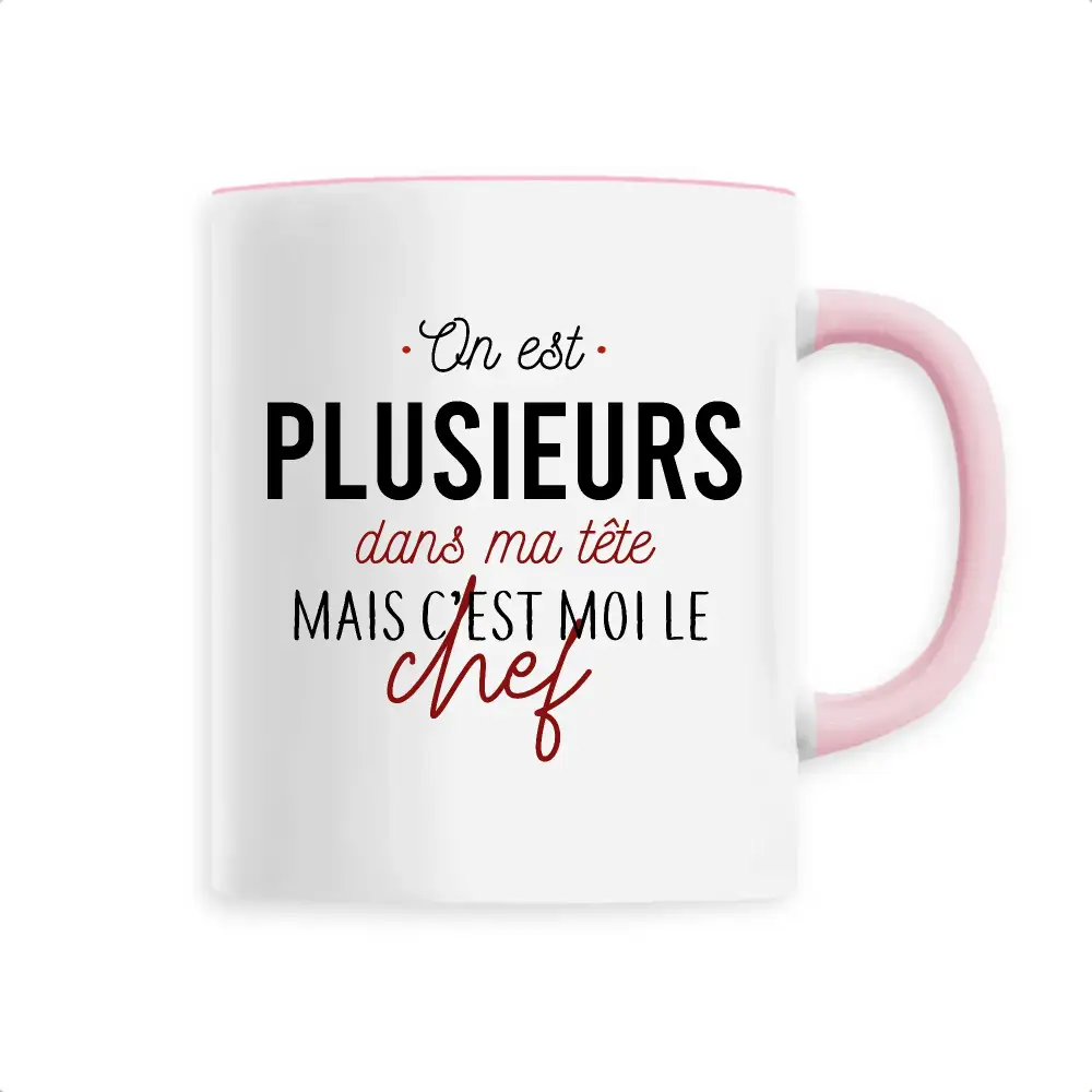 Mug céramique - On est plusieurs dans ma tête - Rose - Mugs