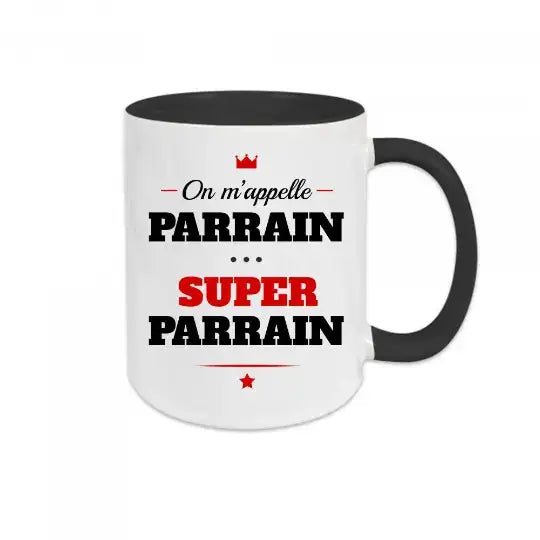 Mug céramique - On m’appelle parrain super parrain - Noir