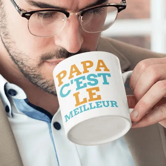 Mug céramique - Papa c’est le meilleur - Blanc