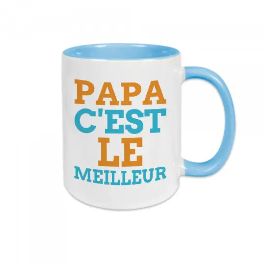 Mug céramique - Papa c’est le meilleur - Bleu