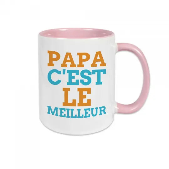 Mug céramique - Papa c’est le meilleur - Rose